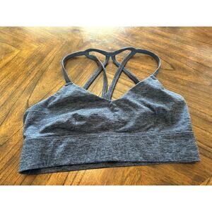 Joy Lab Womens Large Sports Bra Active Top Criss Cross Back Heather Navy